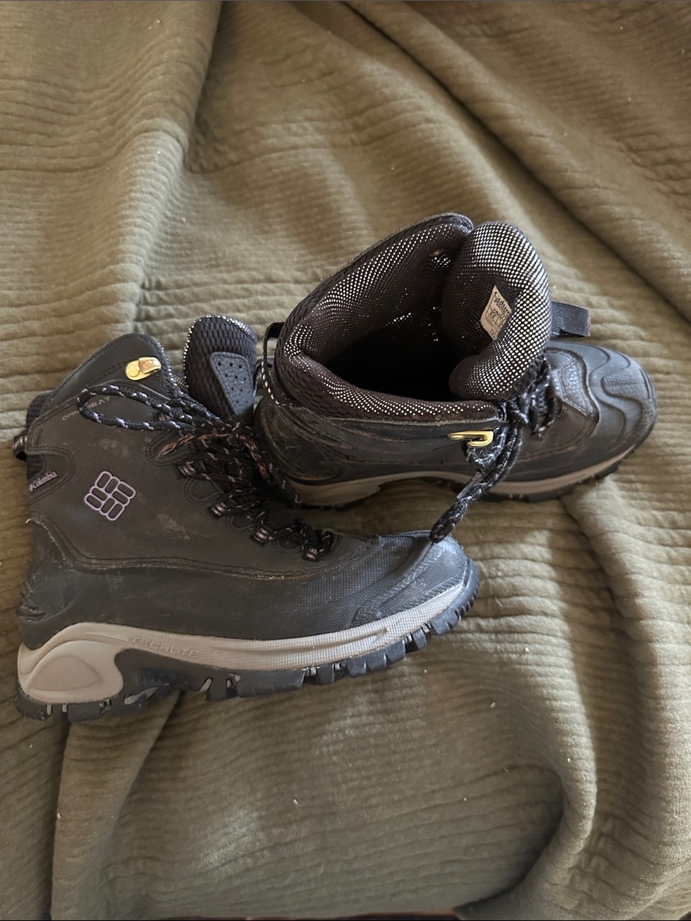 Columbia Black and Gray Kids Hiking Boots